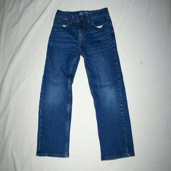 BOYS 8 DENIM BLUE JEANS REGULAR RELAXED FIT POCKETS ADJUSTABLE WAIST EUC - Picture 14 of 14